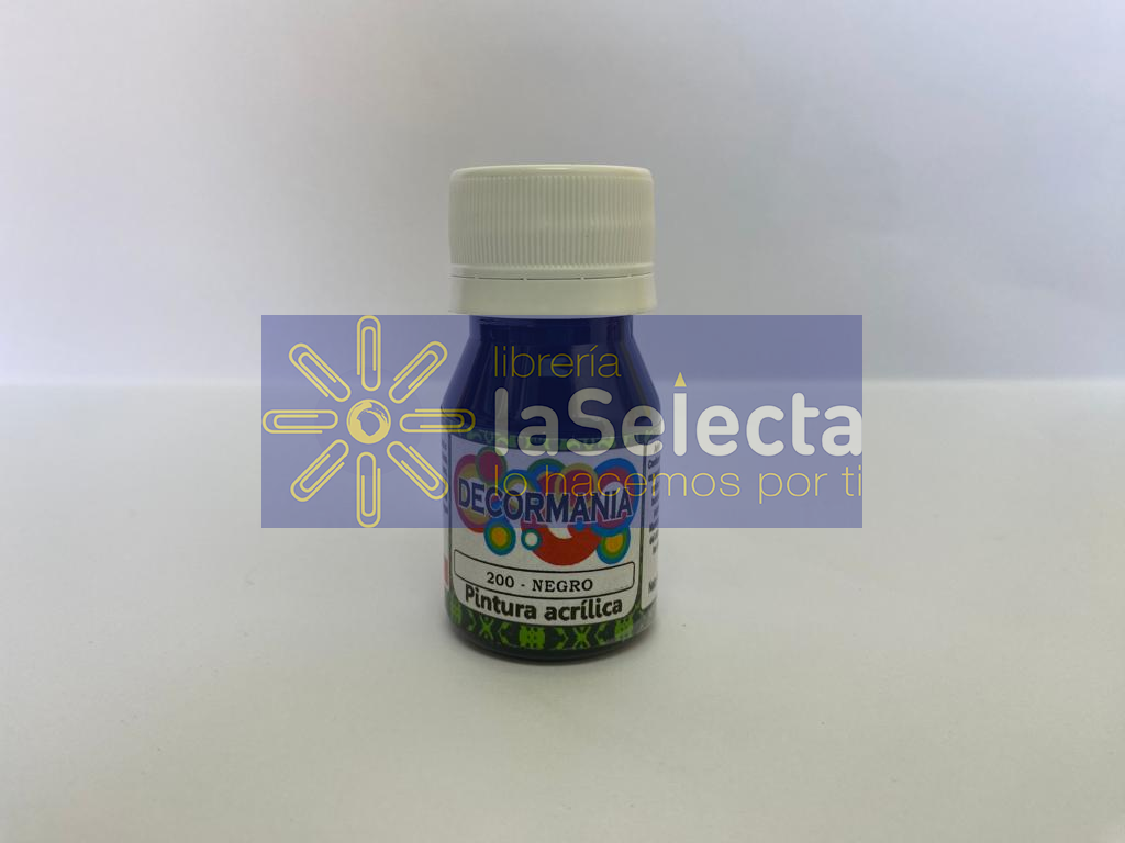 PINTURA ACRILICA 40 ML NEGRO 200 DERCOMANIA